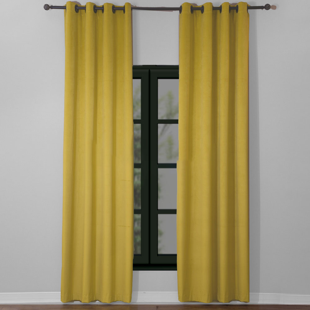 پرده مخمل زرد گارنت پرده مخمل زرد گارنت