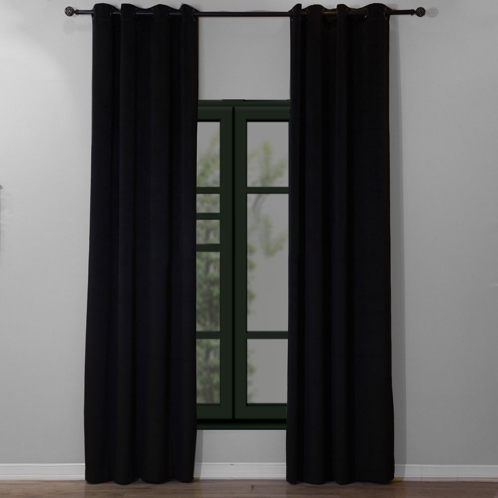 پرده مخمل مشکی مدل GARNET مخمل ساده مشکی