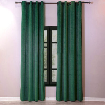 پرده مخمل سبز